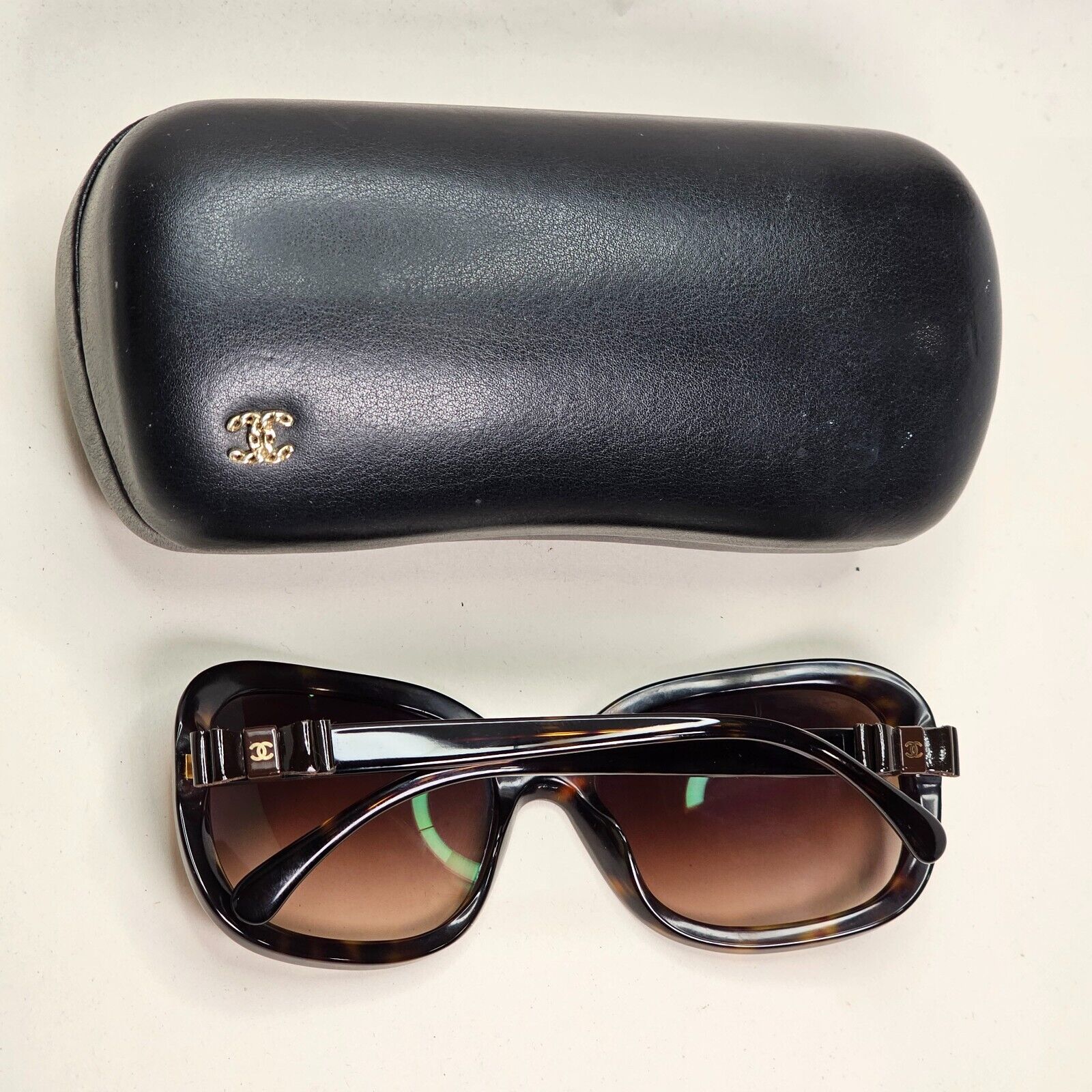 Chanel Sunglasses 2015 Leather Ribbon Square Tortioise 5280-Q c.714/S5 301024