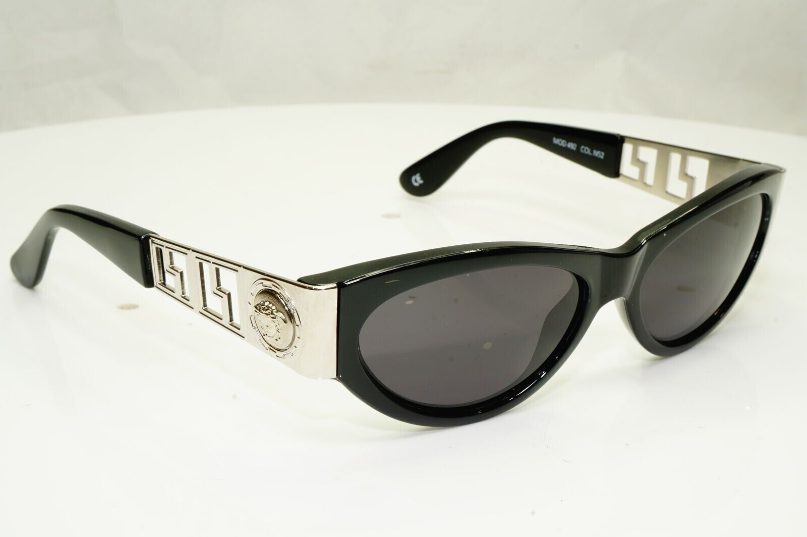 Gianni Versace Sunglasses 1996 Vintage Black Silver Medusa MOD 492 COL N52