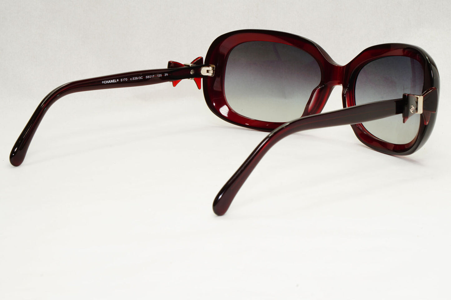 Chanel Sunglasses Bow Burgundy Dark Red Grey Gradient 5170 c.539/3C 050124