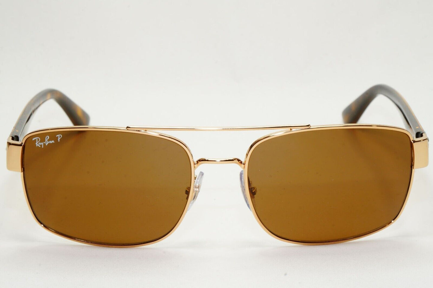 Ray-Ban Sunglasses Polarized Gold Brown Tortoise Navigator RB 3687 001/57 58mm