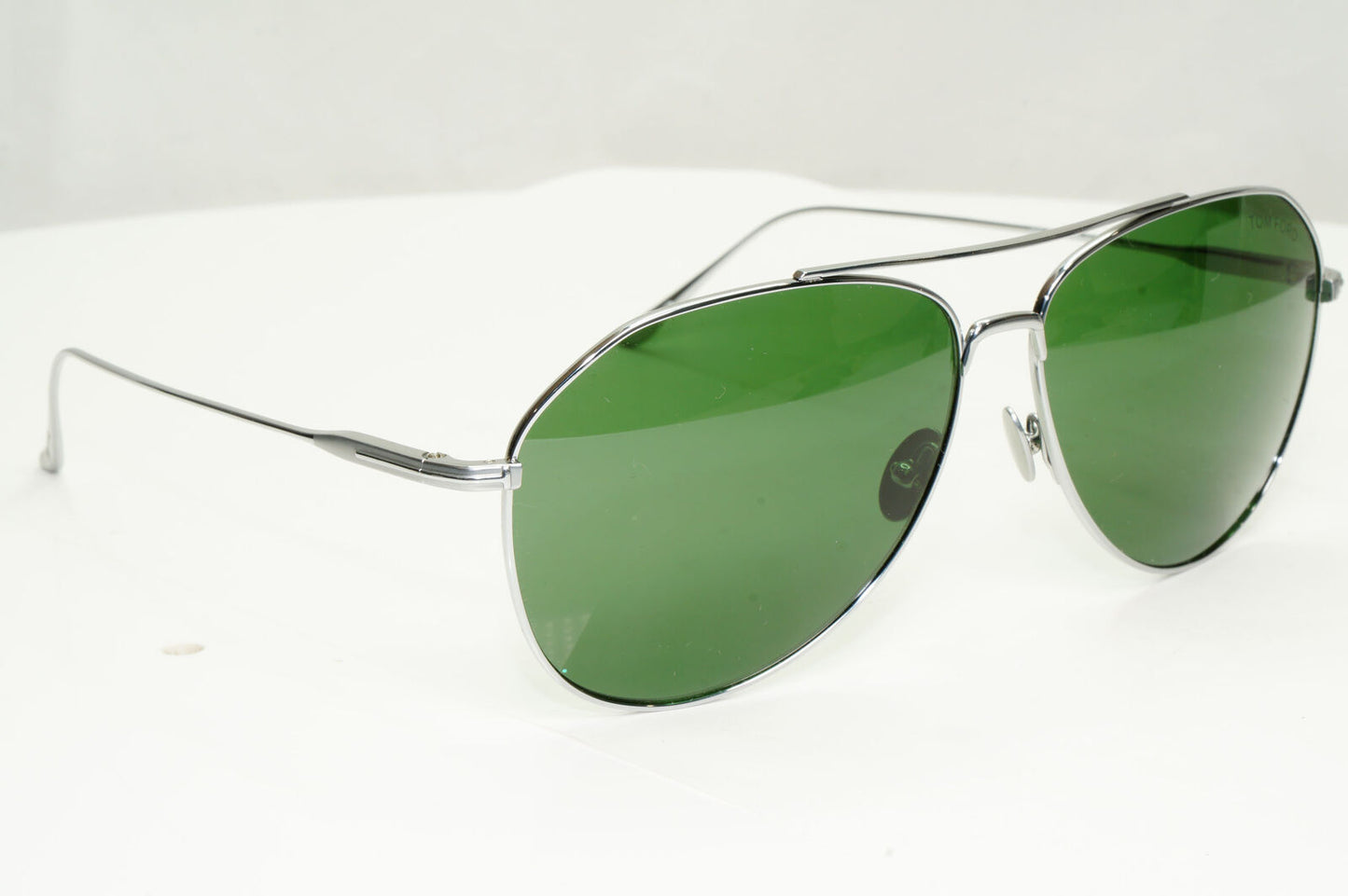 Tom Ford Titanium Japan Sunglasses Silver Green Pilot Cyrus TF 747 16N FT0747