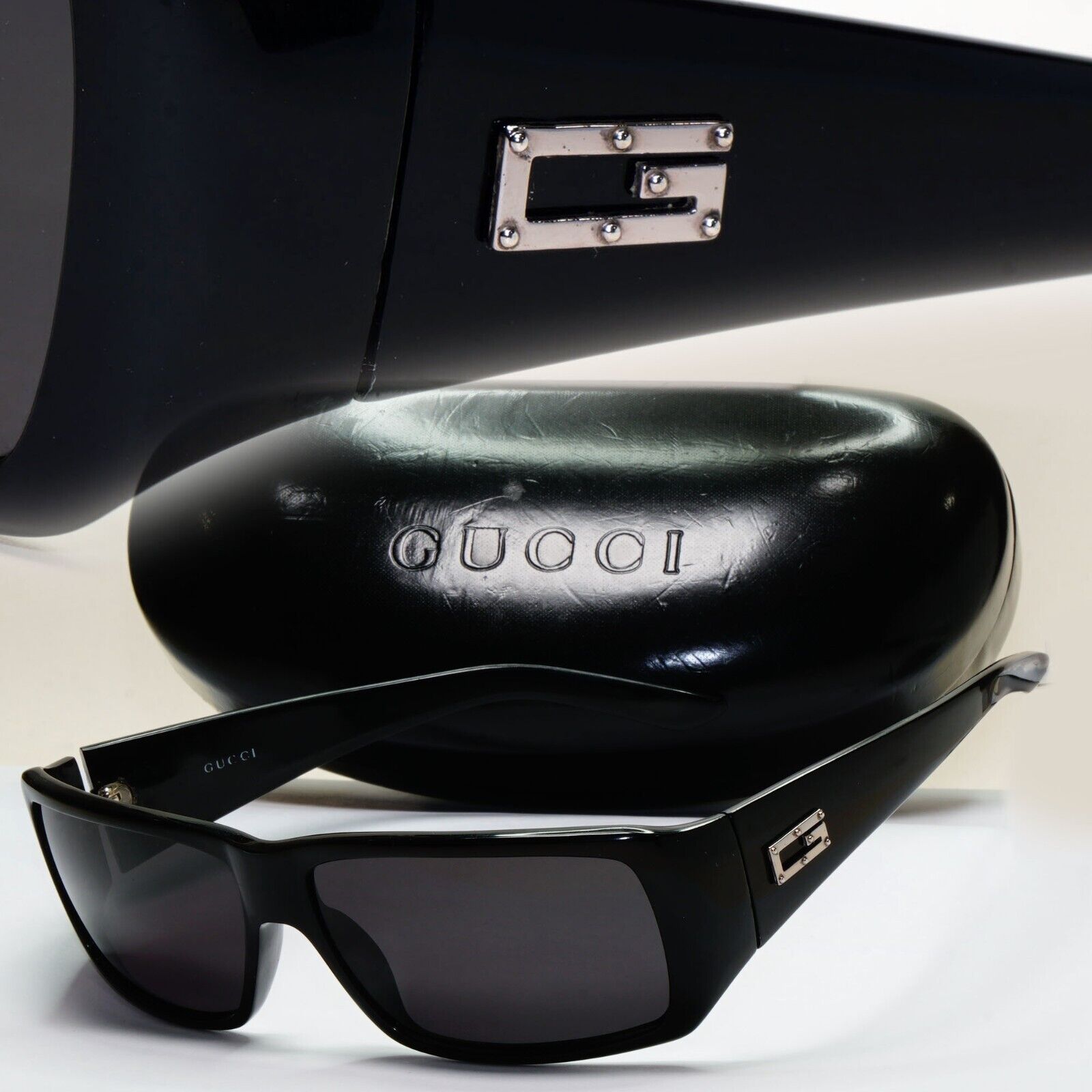 Gucci Sunglasses 1997 Vintage Black Wrap Retro Unisex GG 1494/S 807 59mm 230924