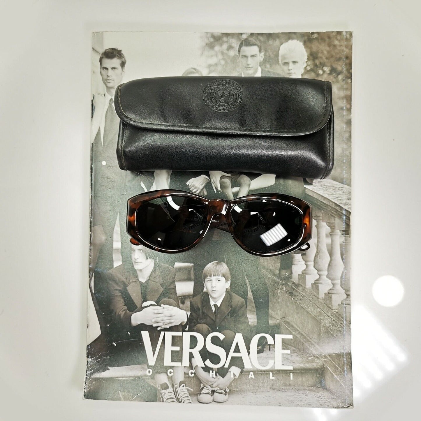 Gianni Versace Sunglasses 1996 Vintage Brown Gold Medusa 424 869 Biggie Smalls