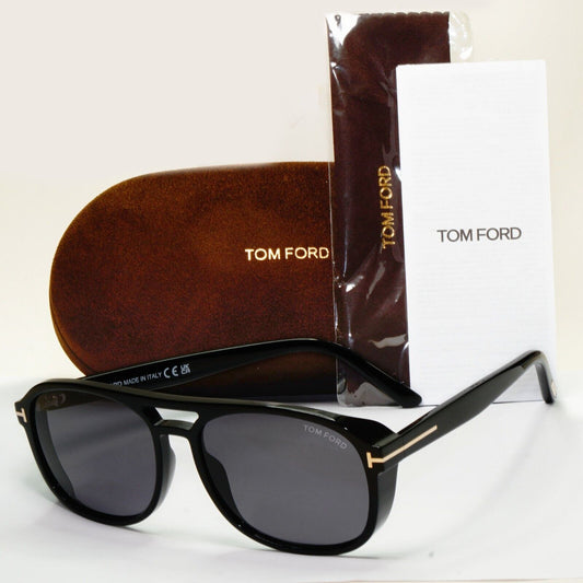 Tom Ford Sunglasses Black Glossy Pilot Gold Rosco FT1022 TF 1022 01A 58mm