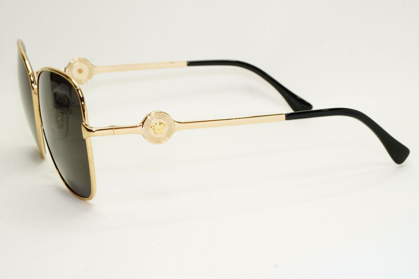 Versace Sunglasses Gold Black Medusa Square Metal MOD VE 1289 1002 57mm