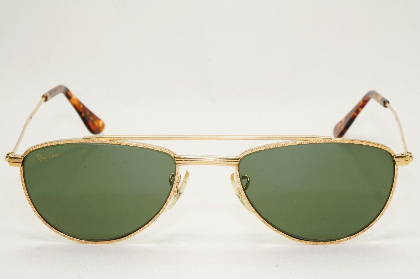 Ray-Ban Sunglasses 1996 Vintage Retro Aviator Gold Green G15 W1758 Arista 021124