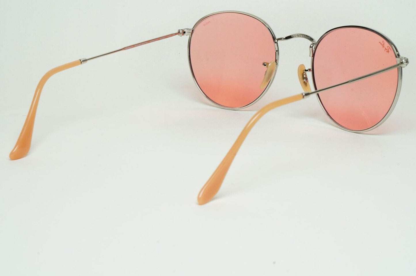 Ray-Ban Sunglasses Evolve Photochromic Silver Pink Round Metal RB 3447 9065/V7