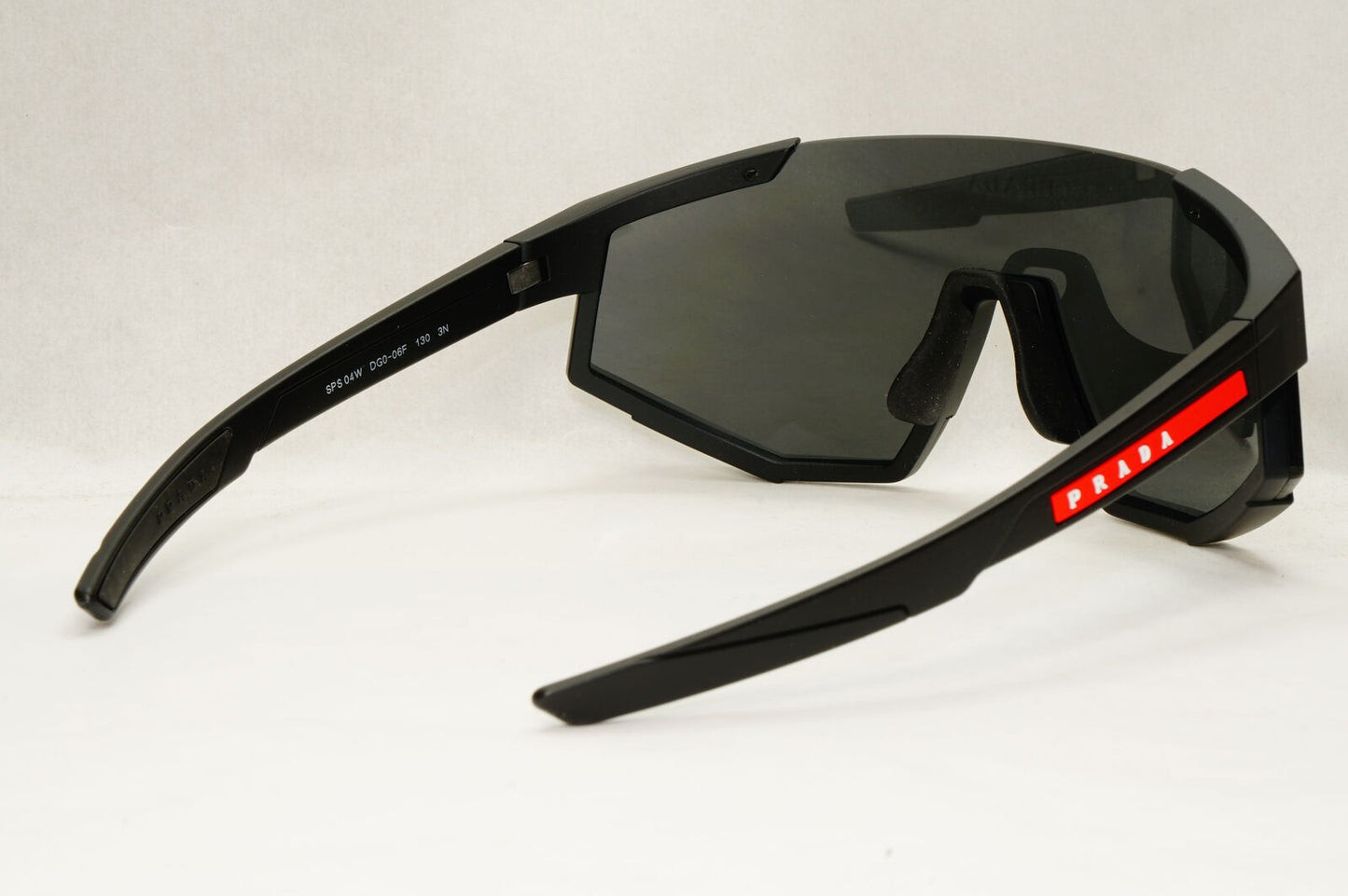 Prada Sunglasses Black Shield Visor Wrap Cycling Ski PS04WS SPS 04W DG0-06F