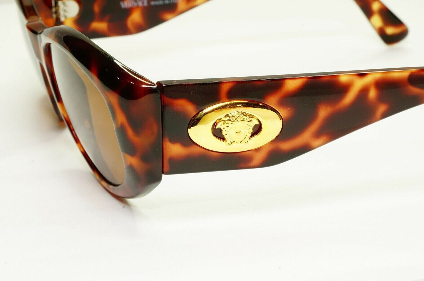 Gianni Versace 1996 Vintage Gold Medusa Biggie Sunglasses MOD 4V4/A COL 869