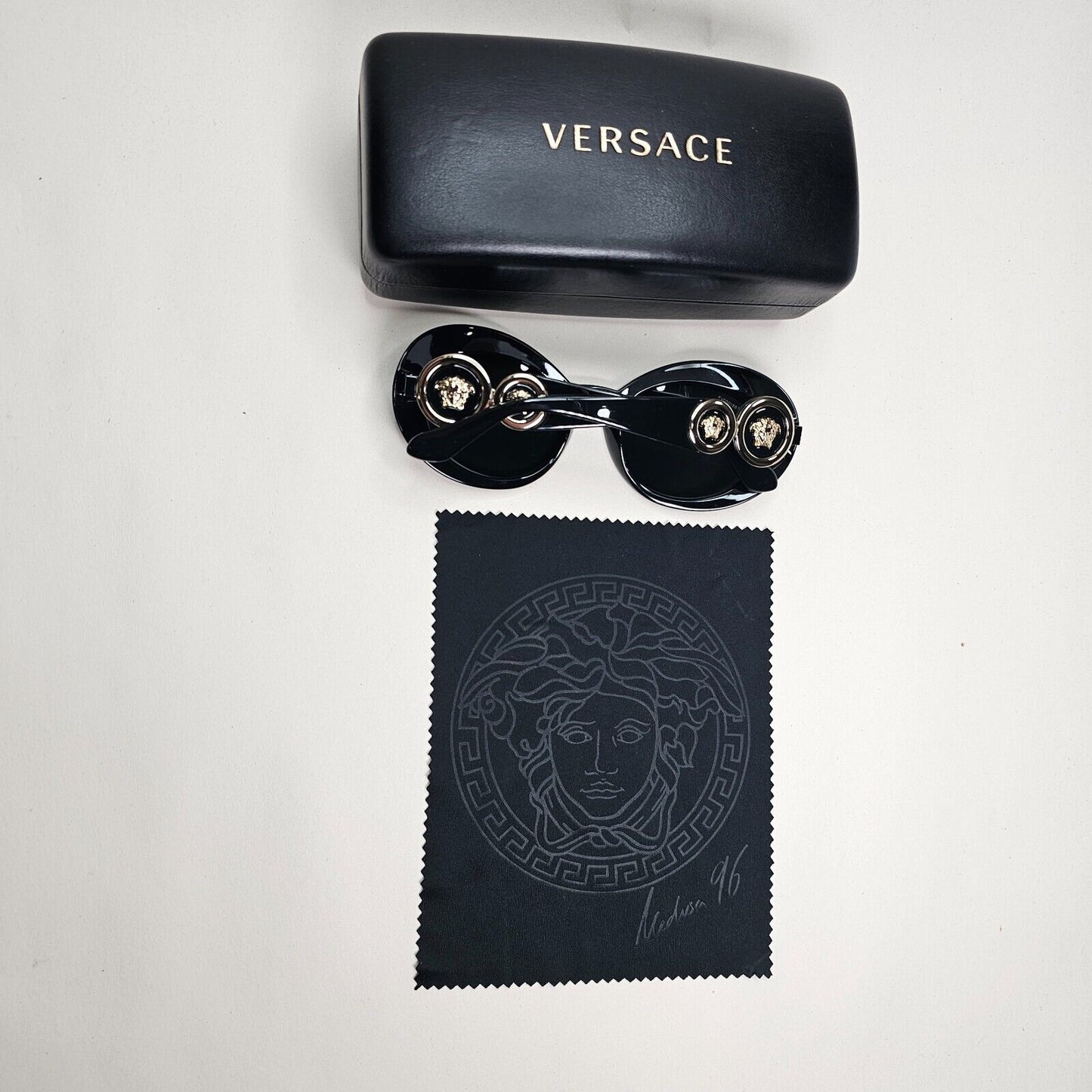 Versace Sunglasses Black Gold Medusa 96 Oval Grey MOD VE 4329 GB1/87 53mm 280924