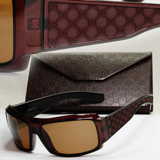 Gucci Sunglasses 2003 Vintage Monogram Brown Wrap Square GG 1559/S LJCX7 190224