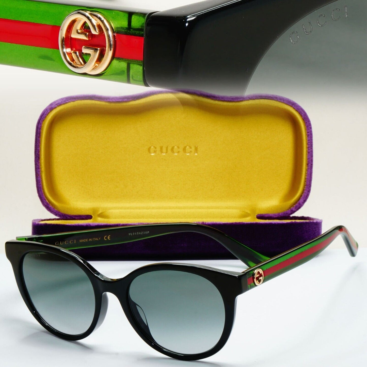 Gucci Sunglasses 2020 Black Green Red Grey Gradient GG0702SK 004 54mm 151024