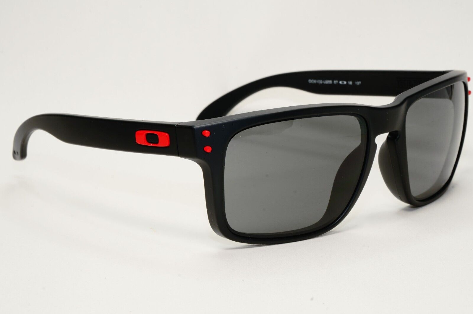 Oakley Sunglasses Holbrook Black Matte Grey Prizm Square Red OO 9102 U2 57mm