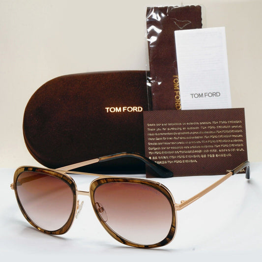 Tom Ford Sunglasses Sam Gold Gradient Brown Square Pilot FT0469 TF 469 50C [a]