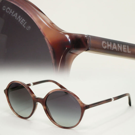 Chanel Sunglasses Pearl Brown Tortoiseshell Grey Gradient Round 5391-H c.1641/S6