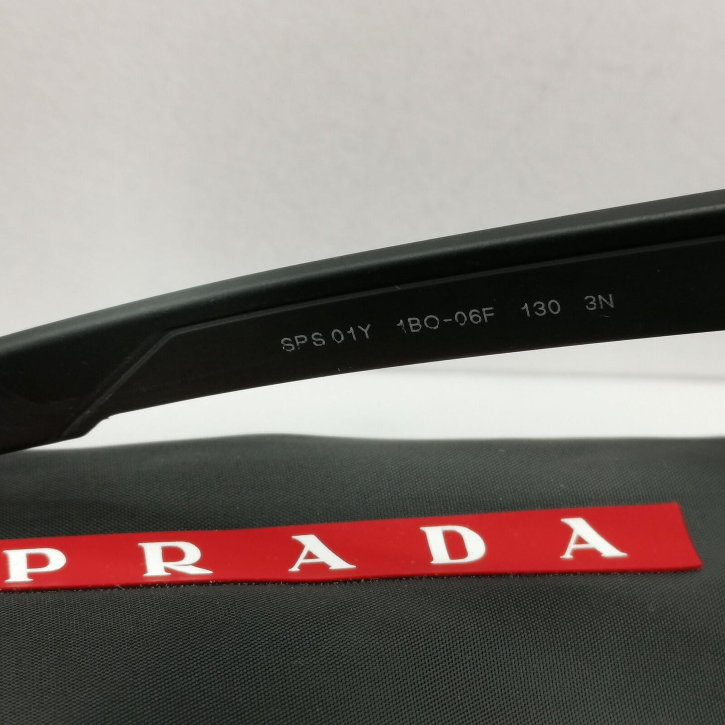 Prada Sunglasses Black Shield Visor Oversized Large Ski PS01YS SPS 01Y 1BO-06F