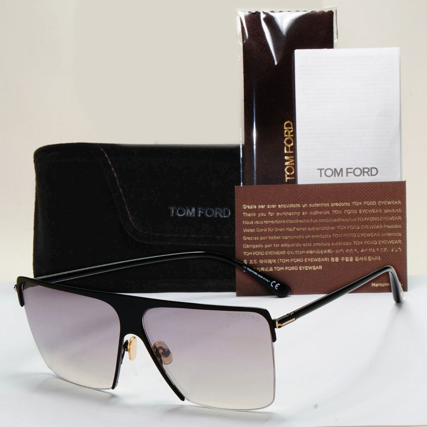 Tom Ford Sunglasses Sofi Black Grey Gradient Square FT0840 TF 840 01C 61mm