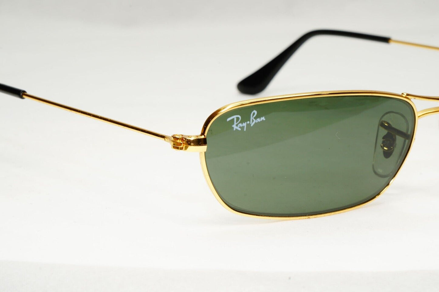 Ray-Ban Sunglasses Year 2009 Slim Sleek Rectangle Gold Green RB 3381 001 56mm