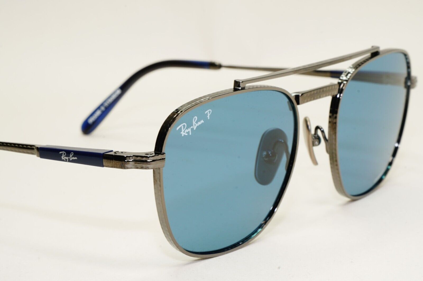 Ray-Ban Sunglasses Frank II Titanium Polarised Gunmetal Blue RB 8258 3142/S2 51m