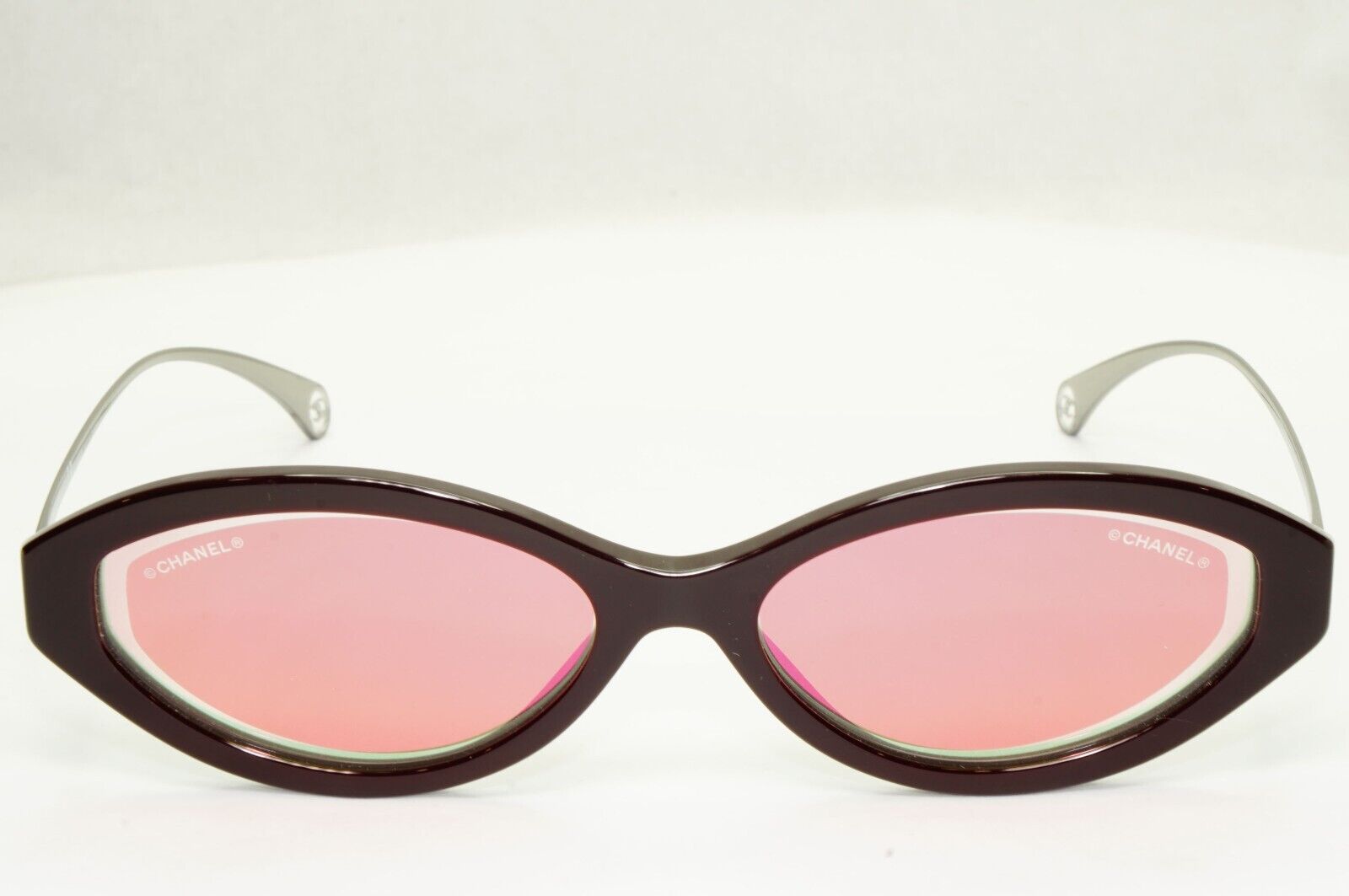 Chanel 2020 Sunglasses Burgundy Red Pink Mirror Rectangle 5424 c.1461/EB [A]