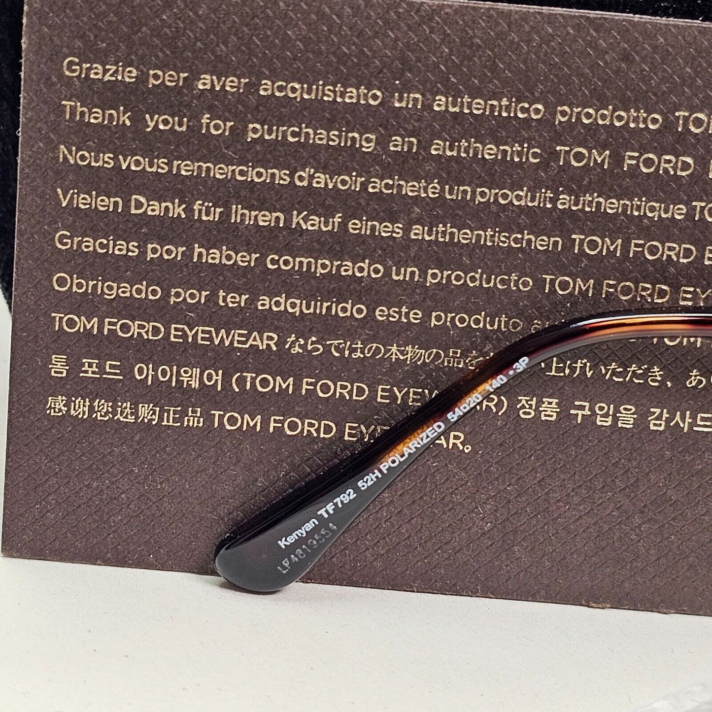 Tom Ford Sunglasses Kenyan Polarised Gold Brown Havana FT0792 TF 792 52H 54mm