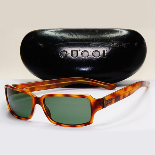 Gucci Sunglasses 1997 Vintage Brown Green Rectangle Small GG 1451/S 8PP 041124