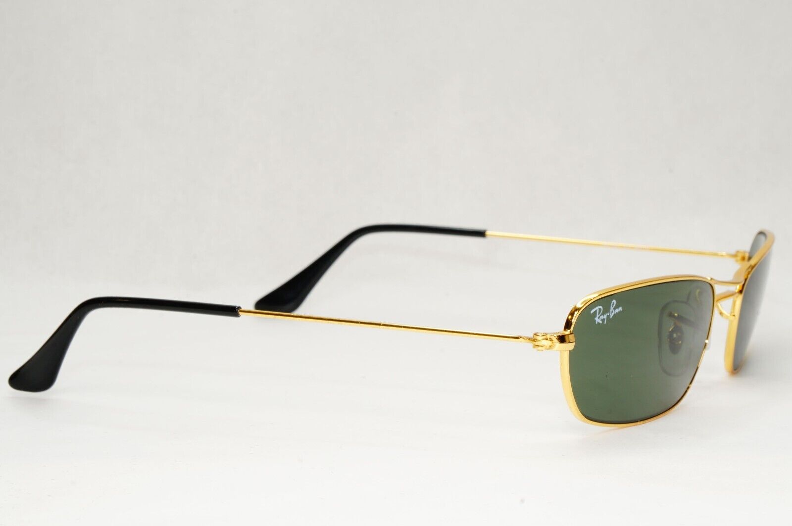 Ray-Ban Sunglasses Year 2009 Slim Sleek Rectangle Gold Green RB 3381 001 56mm