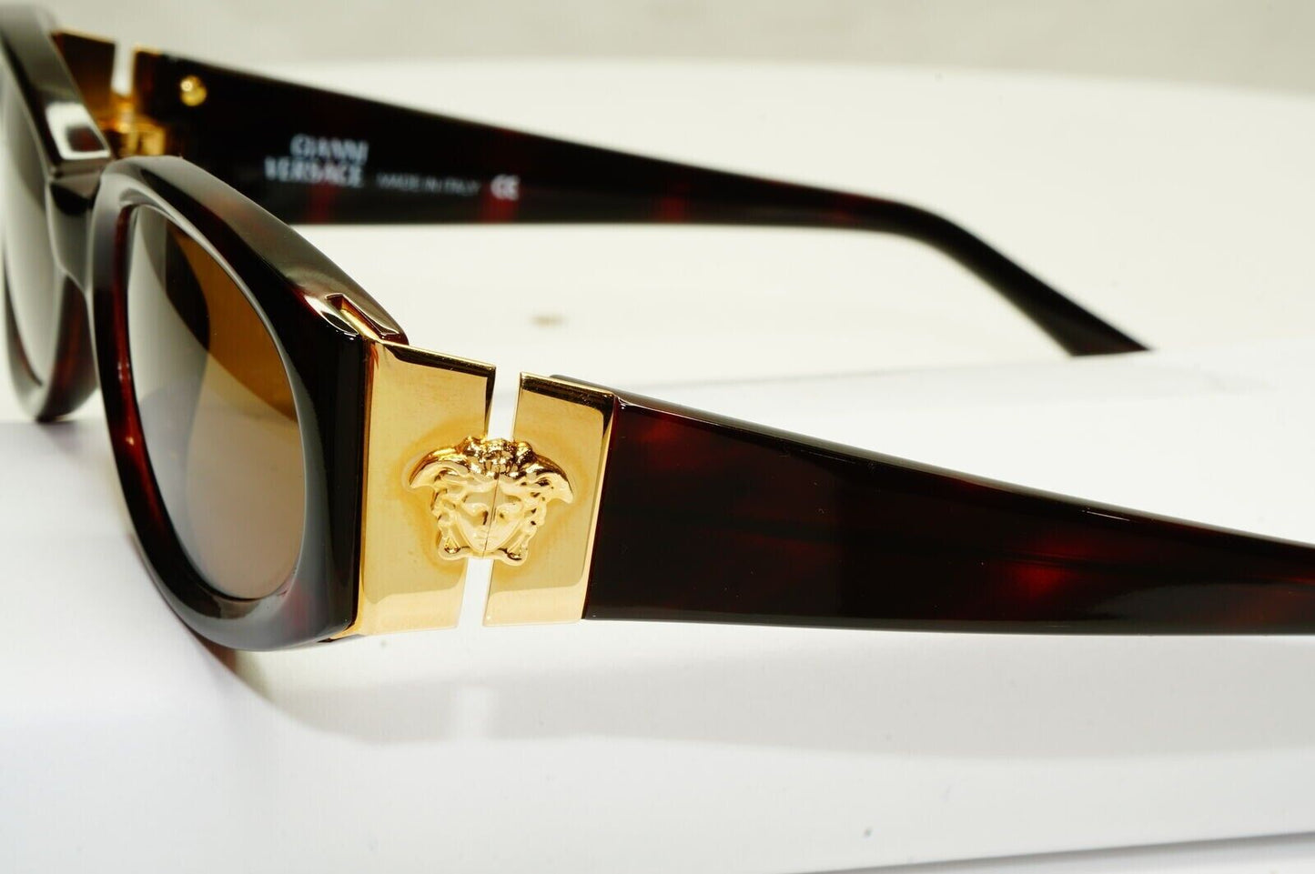 Gianni Versace 1996 Mens Vintage Gold Medusa Brown Sunglasses MOD 252/M COL 900