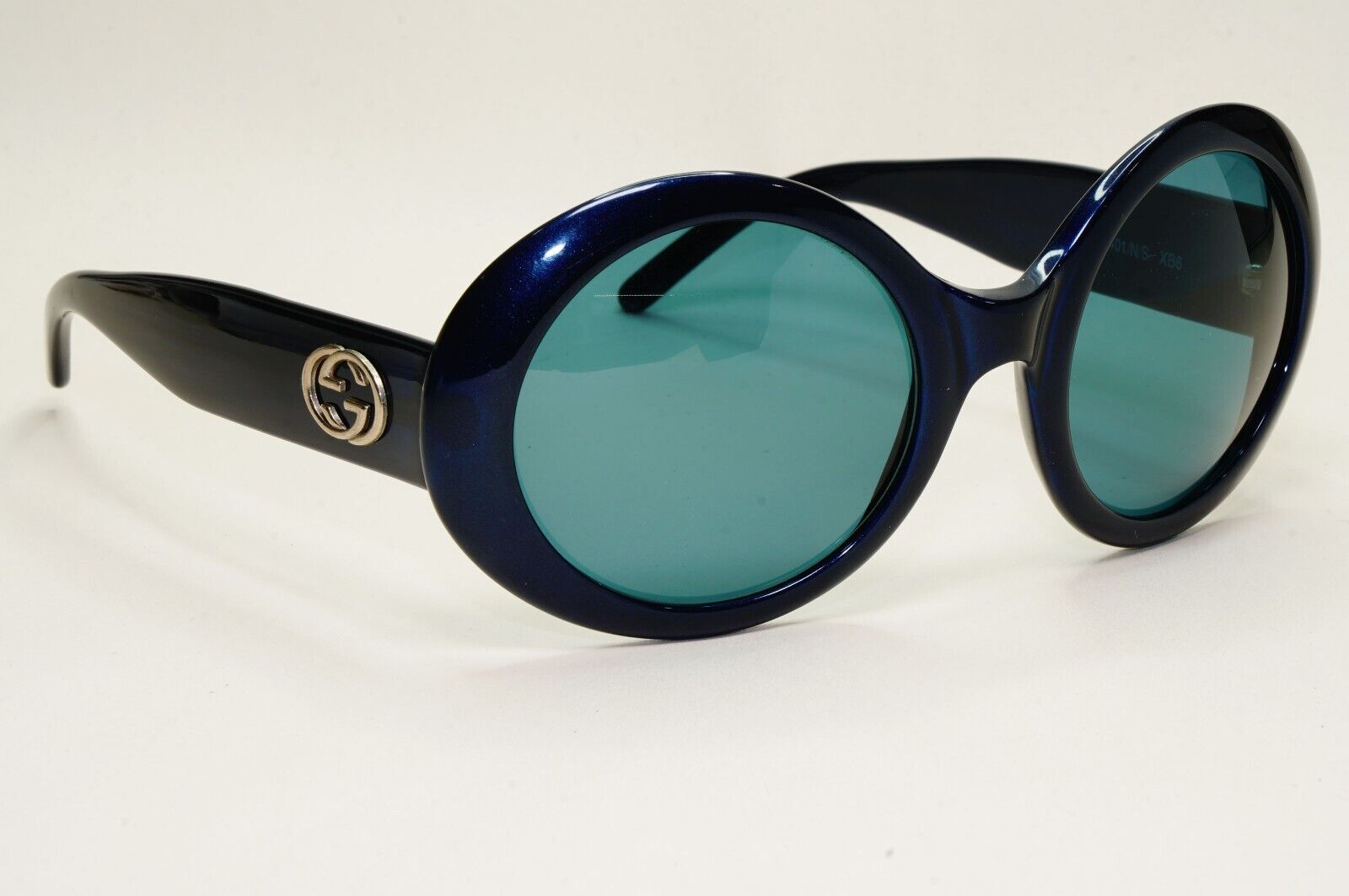 Gucci Sunglasses 1996 Vintage Dark Blue Green Round Large GG 2401/N/S XB6 151024