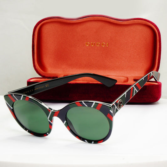 Gucci 2016 Sunglasses Black Green Tiger Oversized Square GG 0028S 010 160123