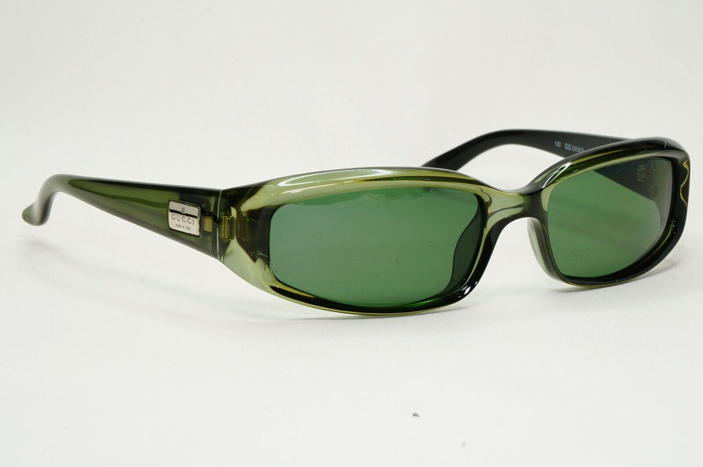 Gucci Sunglasses 1999 Vintage Green Transparent Rectangle GG 2454/S E6K 291024