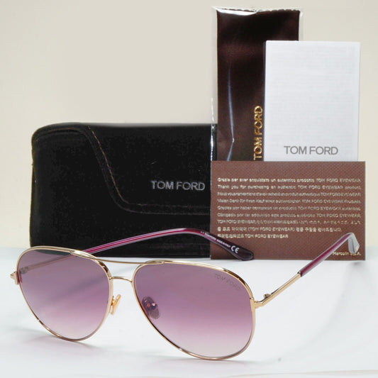 Tom Ford Sunglasses Clark Rose Gold Bordeaux Red Mirror Unisex FT0823 TF 823 28U