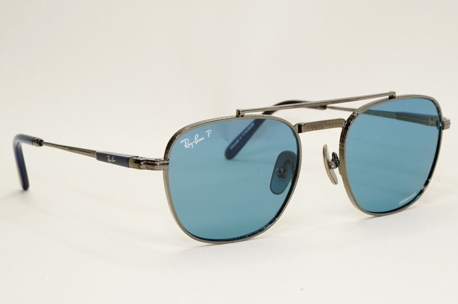 Ray-Ban Sunglasses Frank II Titanium Polarised Gunmetal Blue RB 8258 3142/S2 51m