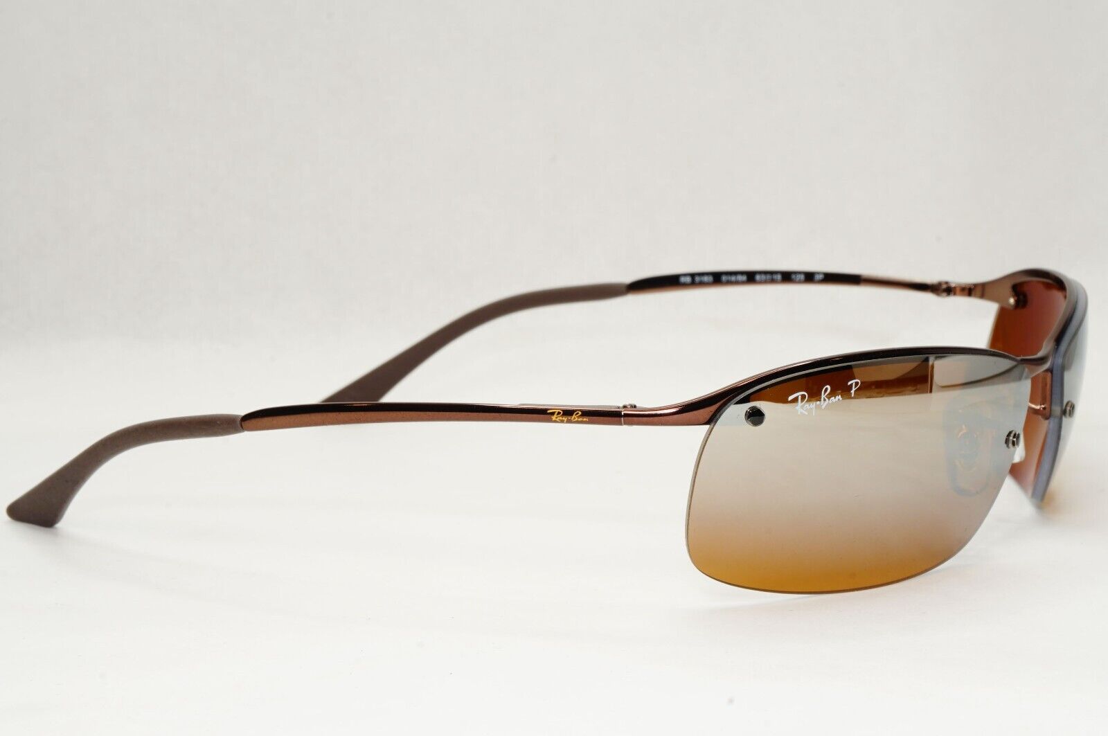 Ray-Ban Sunglasses 2011 Polarized Brown Mirror Wrap Top Bar RB 3183 014/84 [A]