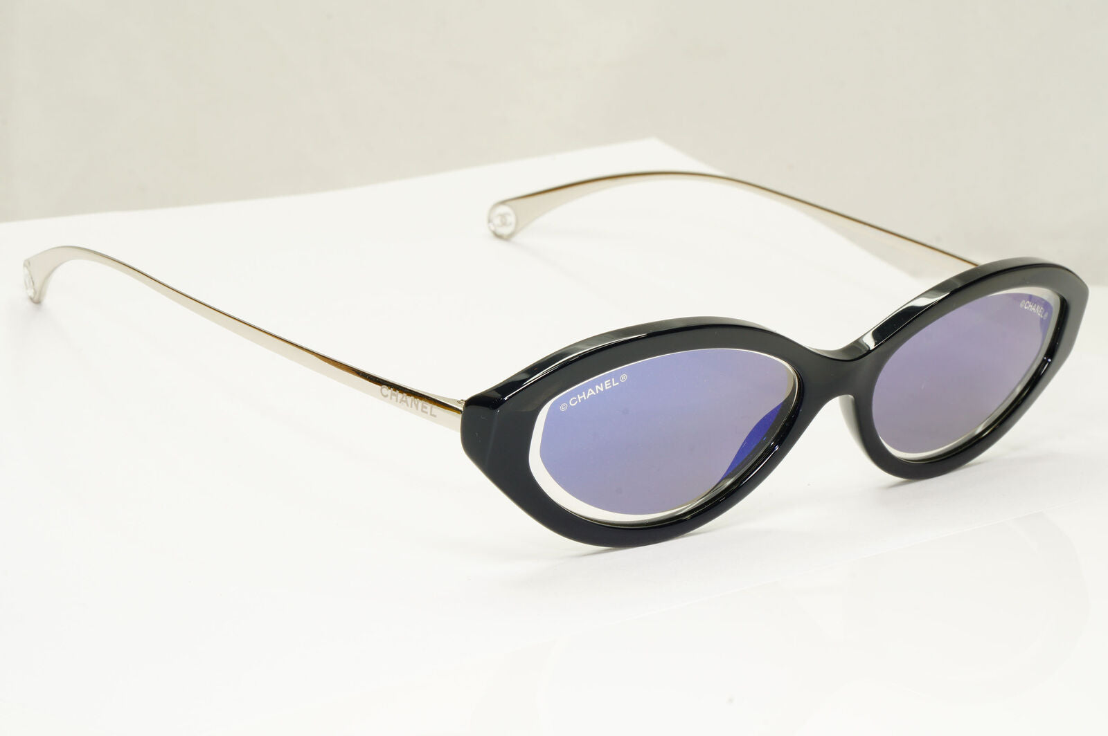 Chanel 2020 Sunglasses Dark Blue Mirror Slim Rectangle 5424 c.1462/ED 290323