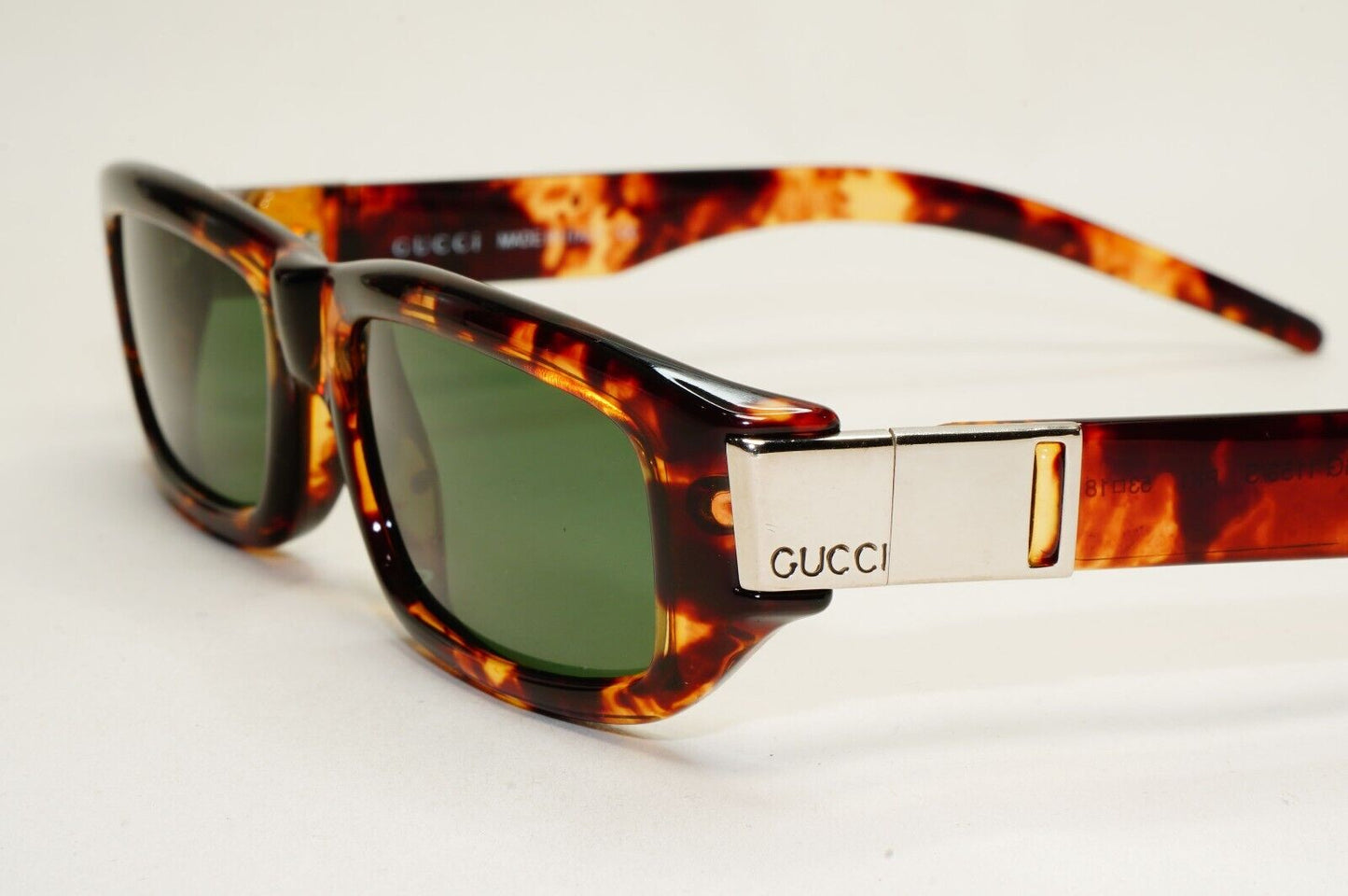 Gucci Sunglasses 1997 Vintage Rectangle Tortoise Green GG 1153/S PX1 53mm 270924