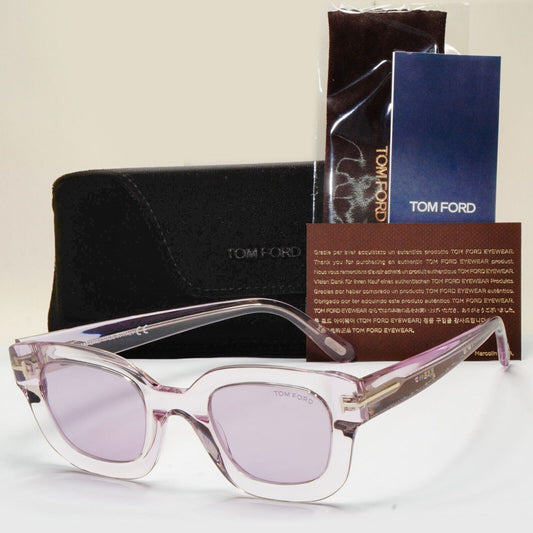 Tom Ford Sunglasses Pia Lilac Pale Transparent Square FT0659 TF 659 78Z 48mm