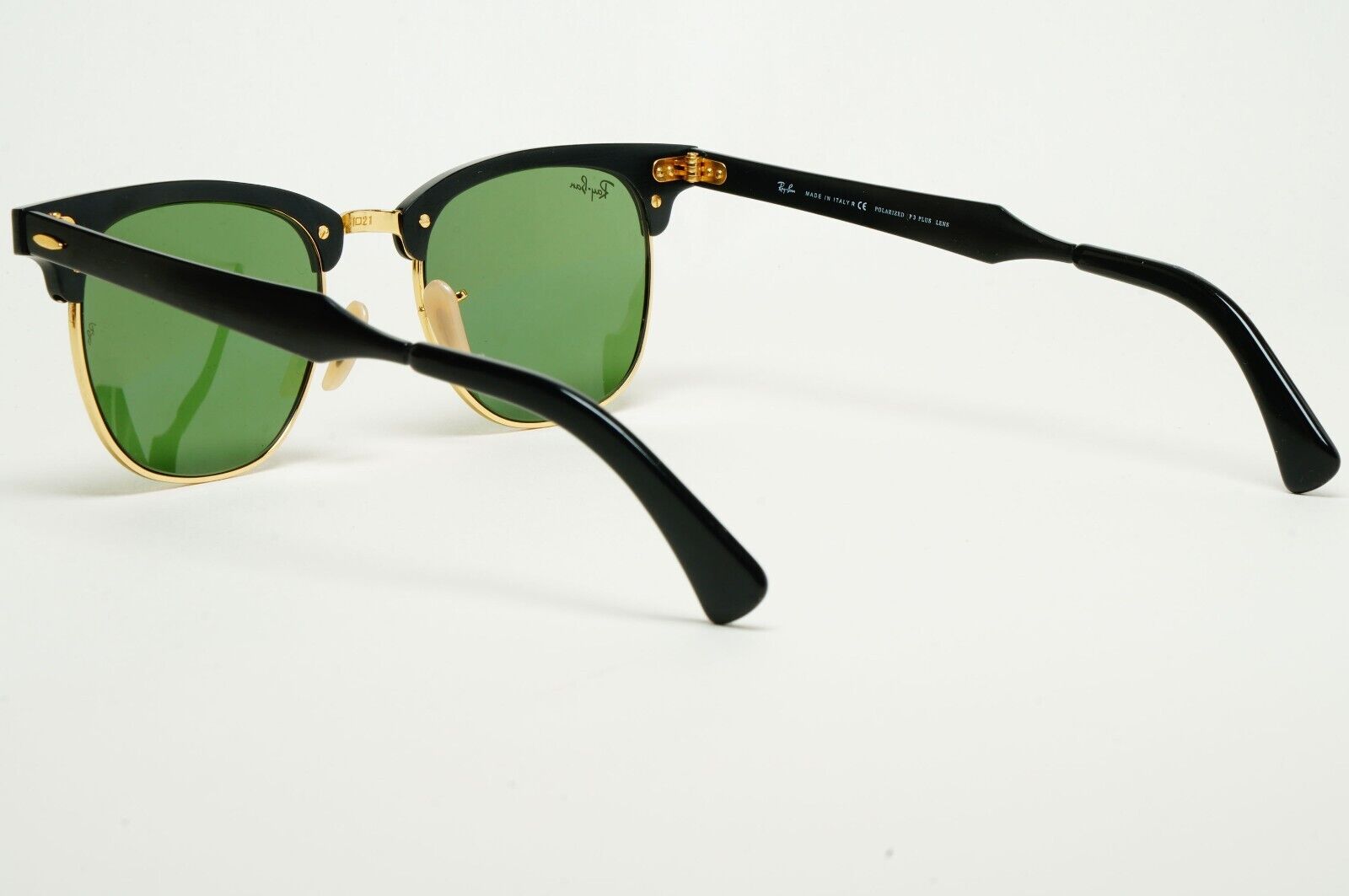 Ray-Ban Sunglasses Clubmaster Aluminum Black Gold Green RB 3507 136/N5 211124