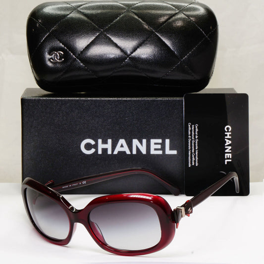 Chanel Bow Sunglasses Burgundy Red Grey Gradient 5170 c.539/3C 290323