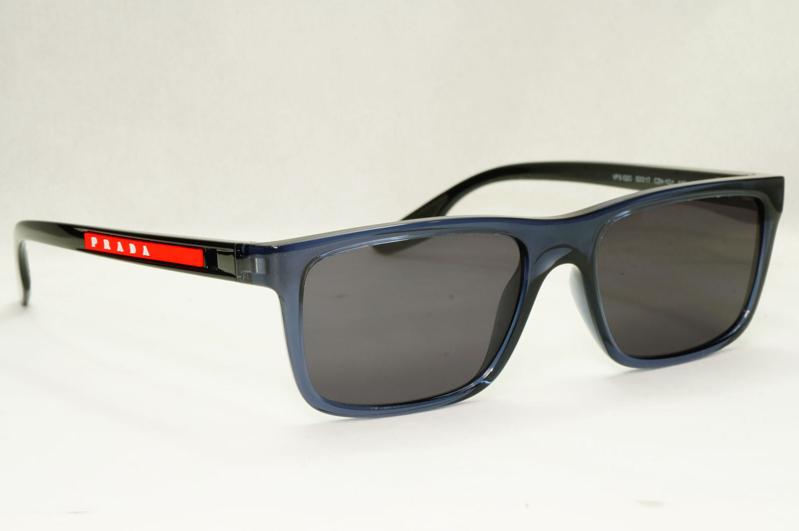 Prada Sunglasses Black Blue Dark Transparent Square PS02OV VPS 02O CZH-1O1 53mm