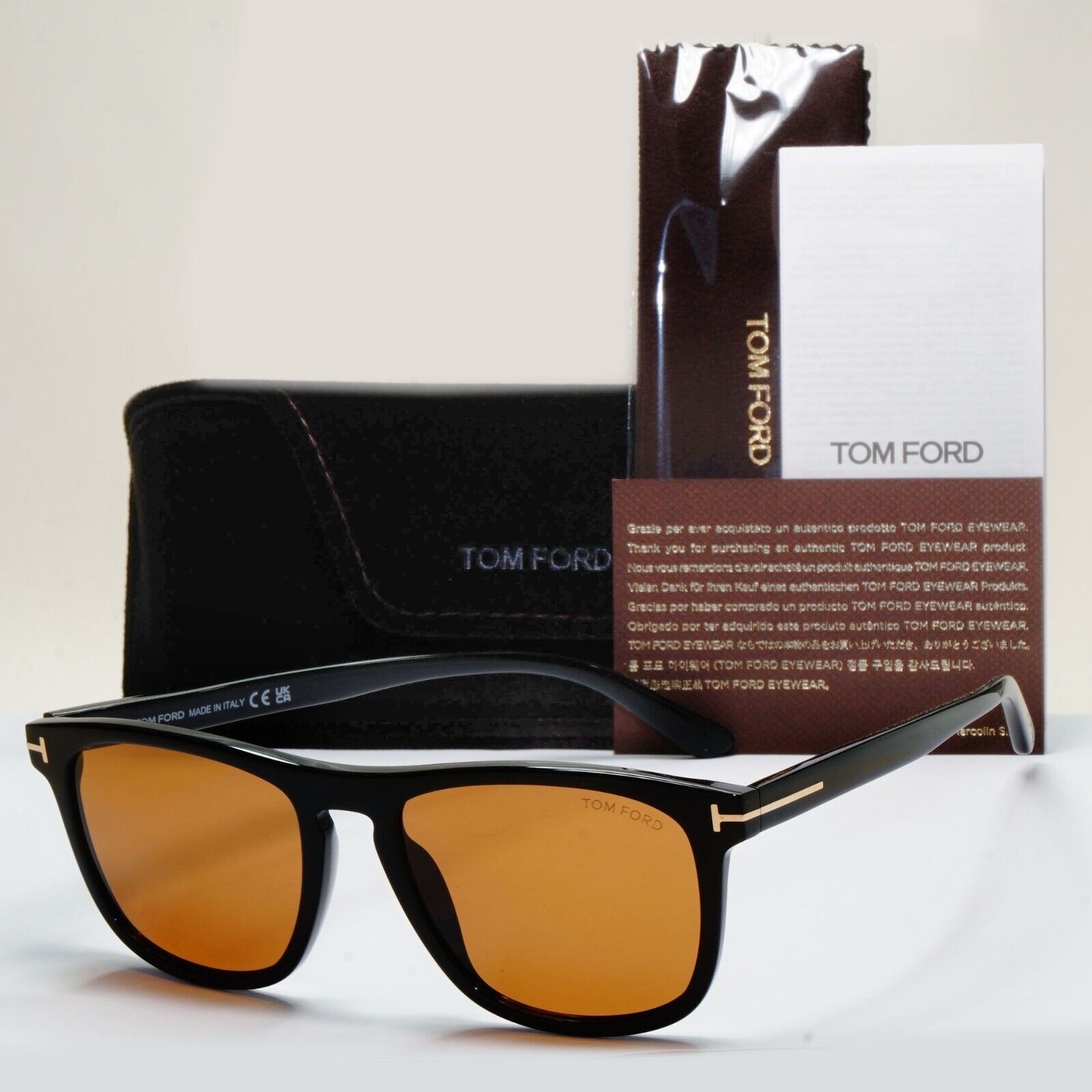 Tom Ford Sunglasses Gerard-02 Black Brown Square FT0930 TF 930 01E 56mm