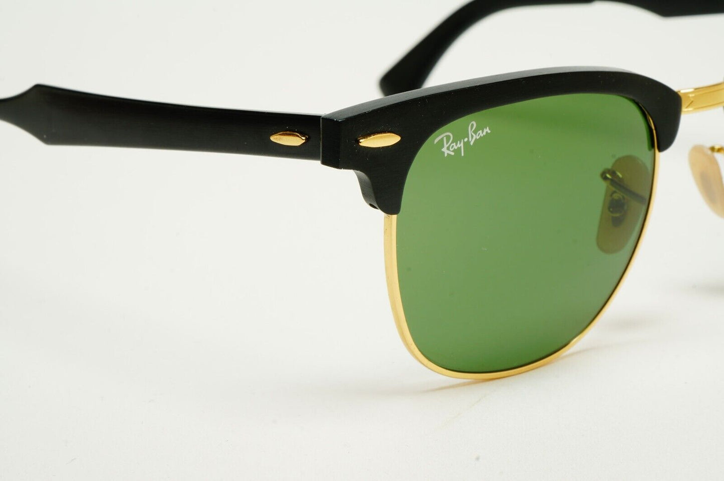 Ray-Ban Sunglasses Clubmaster Aluminum Black Gold Green RB 3507 136/N5 211124