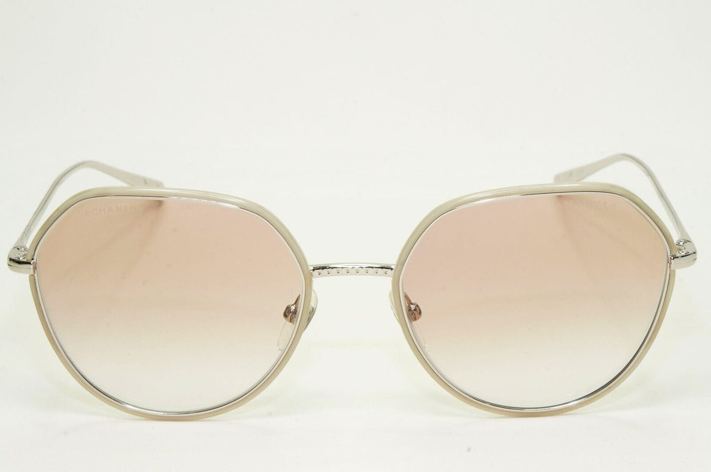 Chanel Sunglasses Silver Brown Gradient Metal Square 4251-J c.124/13 55mm