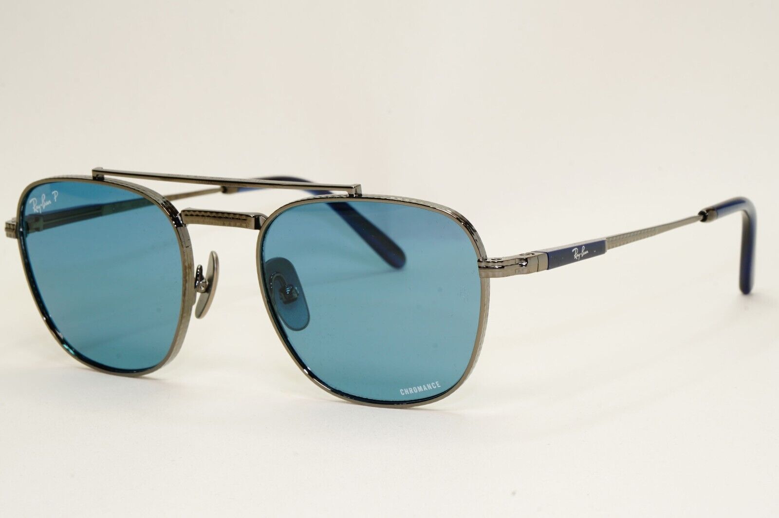 Ray-Ban Sunglasses Frank II Titanium Polarised Gunmetal Blue RB 8258 3142/S2 51m