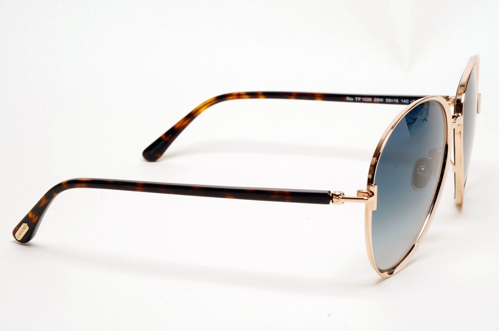 Tom Ford Sunglasses Rio Gold Brown Blue Teal Metal Pilot FT1028 TF 1028 28W