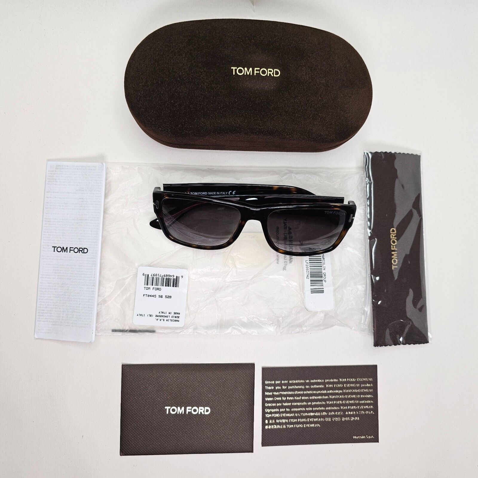 Tom Ford Sunglasses Mason Brown Tortoiseshell Grey FT0445 TF 445 52B 56mm [A]