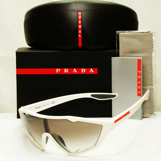 Prada Shield White Sunglasses White Brown Gradient Visor Cycling SPS 10U TWK-5O0