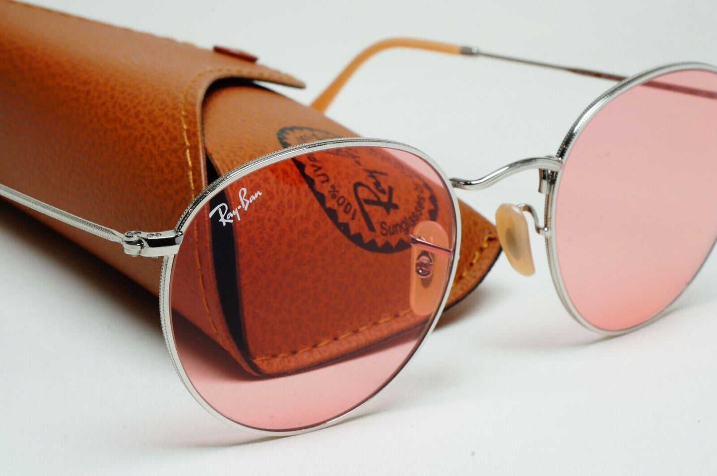 Ray-Ban Sunglasses Evolve Photochromic Silver Pink Round Metal RB 3447 9065/V7