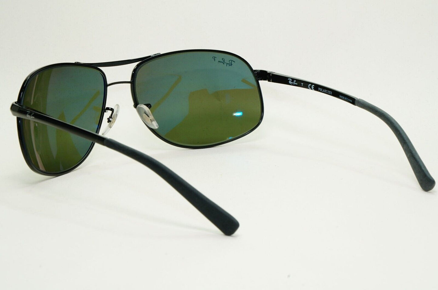 Ray-Ban Sunglasses 2013 Vintage Polarised Black Green Wrap Pilot RB 3387 64mm