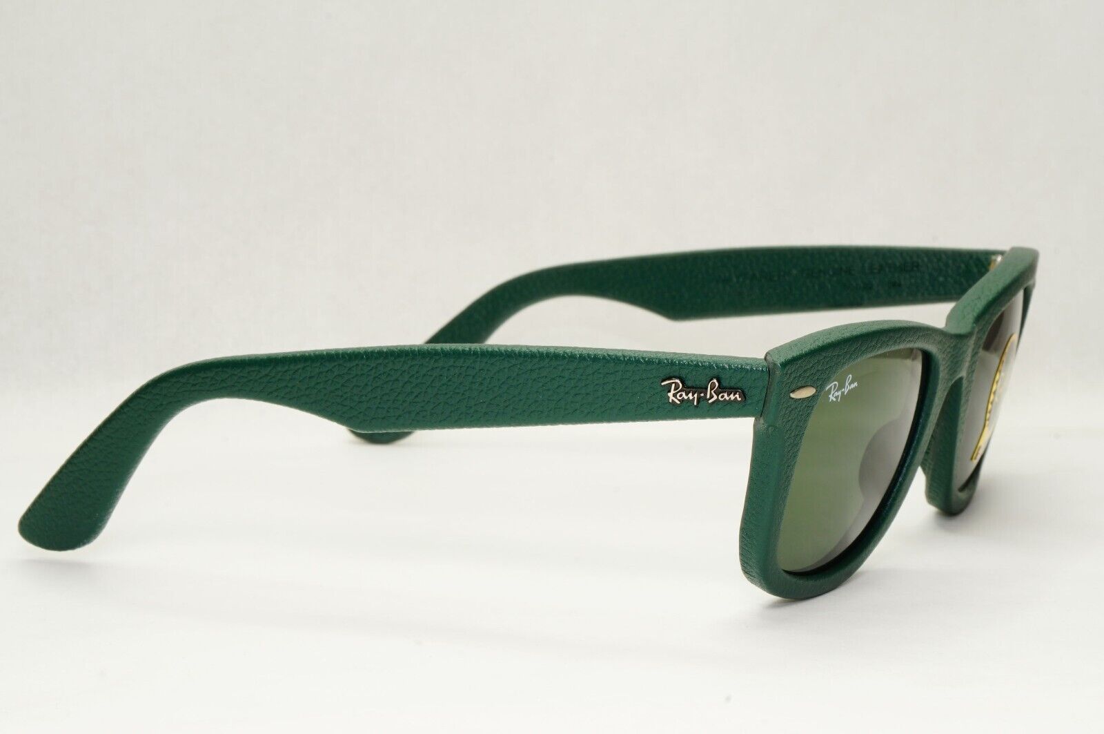 Ray-Ban Sunglasses Leather Wayfarer Year 2013 Rare Dark Green RB 2140-Q-M 1170